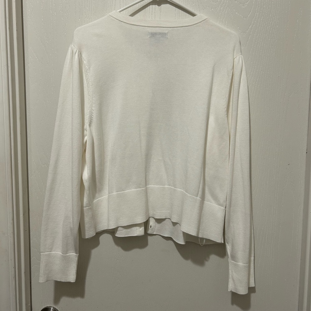 NWOT Croft & Barrow Cream Button-Up Cardigan - Picture 2 of 4
